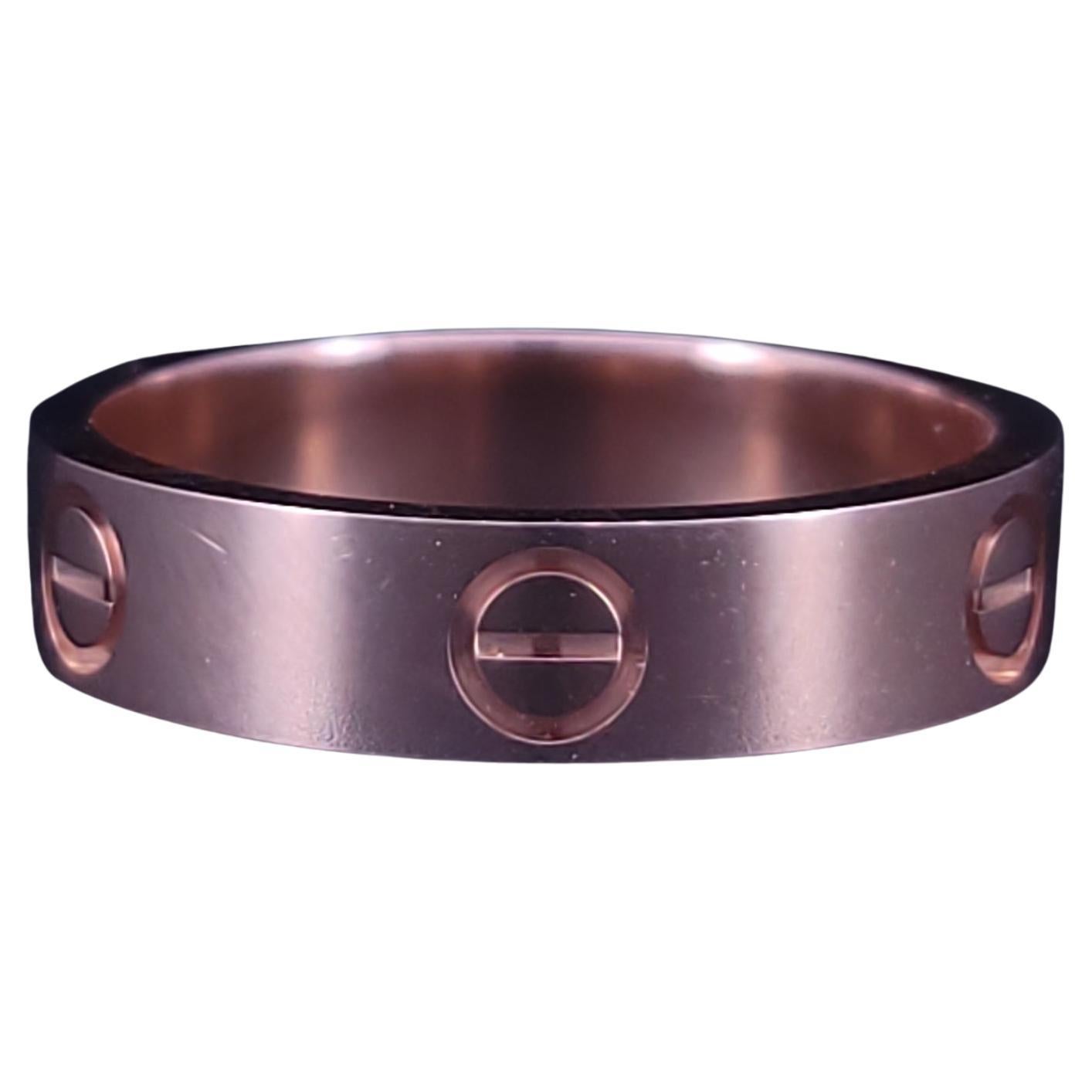 Cartier Love 18k Rose Gold Band Ring 61