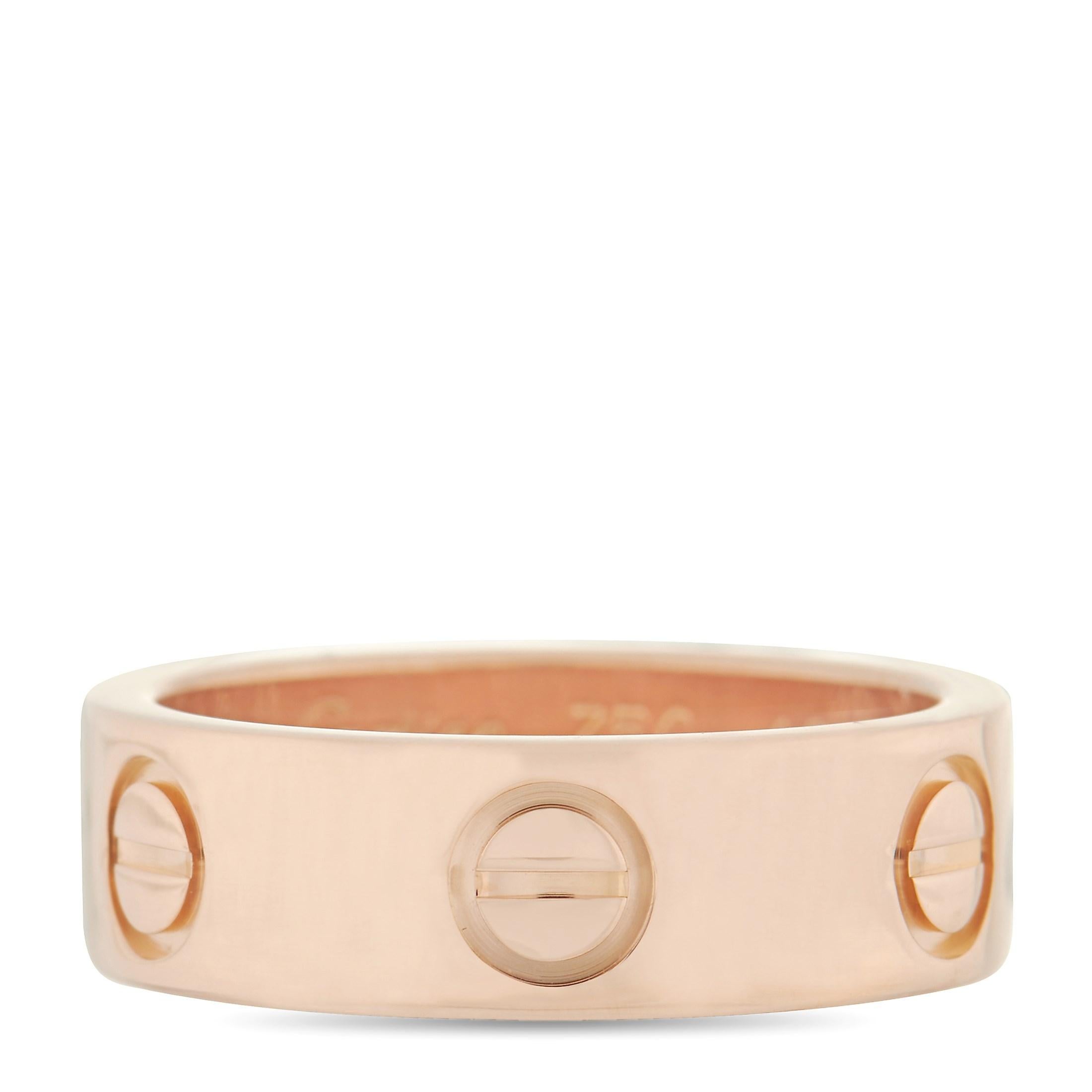 Women's Cartier LOVE 18K Rose Gold Band Ring