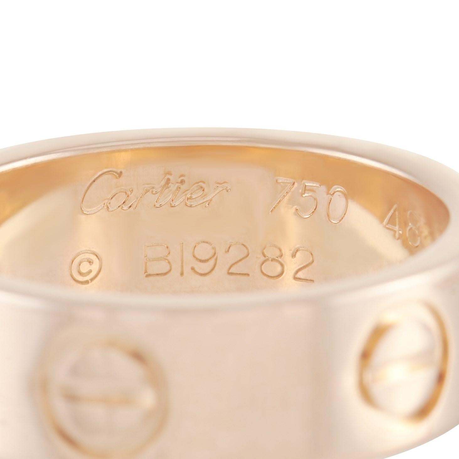 Cartier LOVE 18K Rose Gold Band Ring 1