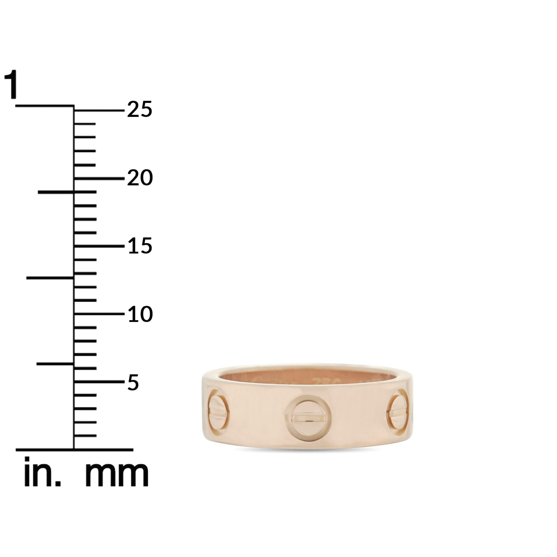 Cartier LOVE 18K Rose Gold Band Ring 2