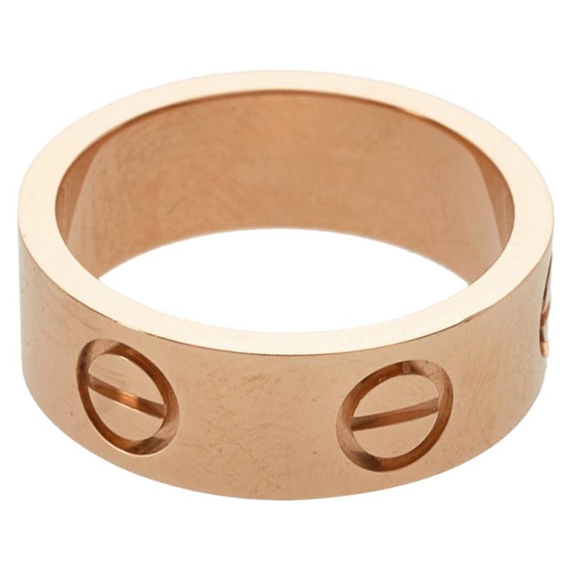 Cartier Love 18K Rose Gold Band Ring Size 45