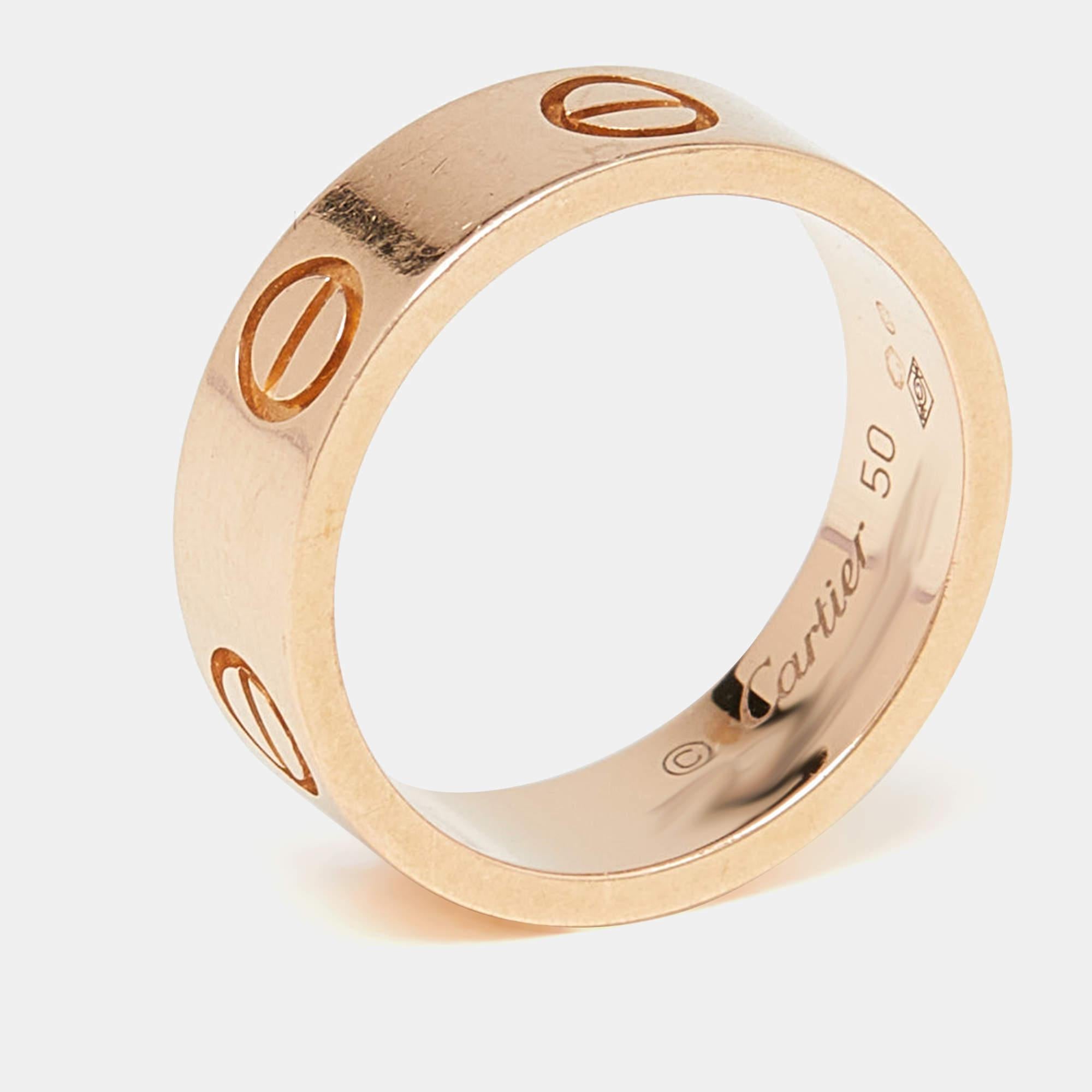 Cartier Love 18 Karat Roségold Bandring Größe 50 1