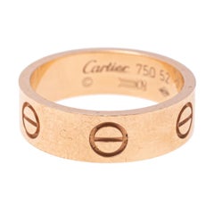 Cartier Love 18K Rose Gold Band Ring Size 52