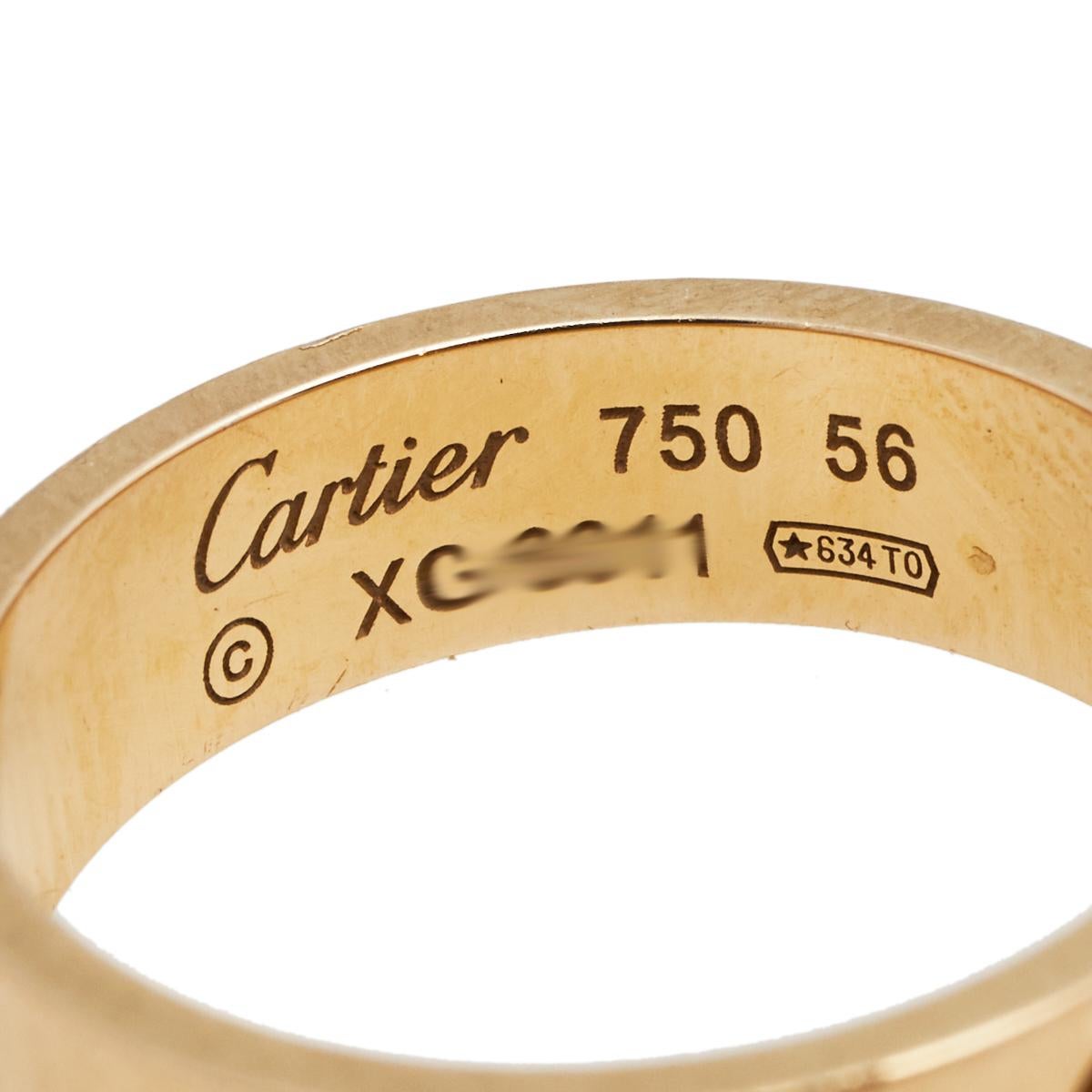 Cartier Love, bague en or rose 18 carats, taille 56 Bon état à Dubai, Al Qouz 2