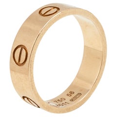 Cartier Love 18K Rose Gold Band Ring Size 56