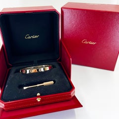 Cartier LOVE 18K Rose Gold Bangle Bracelet Size 17