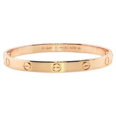 Cartier LOVE 18K Rose Gold Bangle Bracelet Size 17