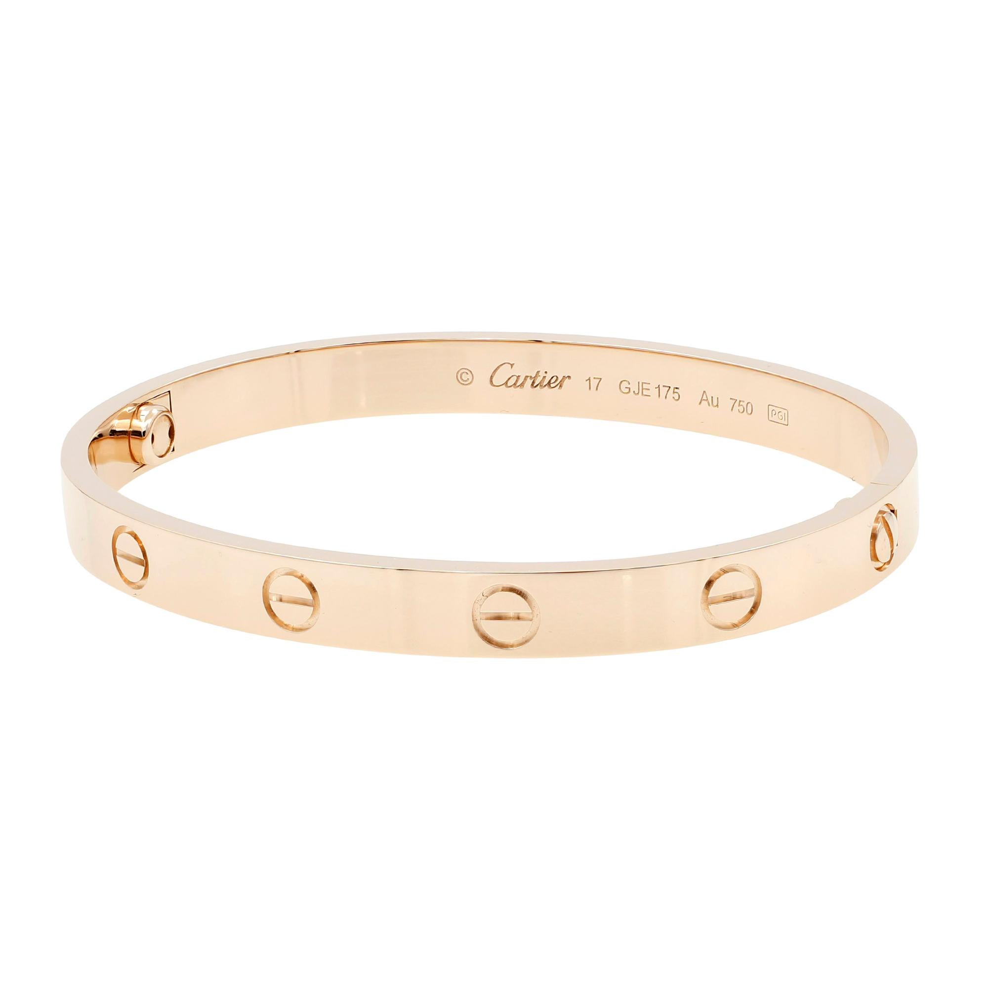 Modern Cartier Love 18 Karat Rose Gold Bangle Bracelet