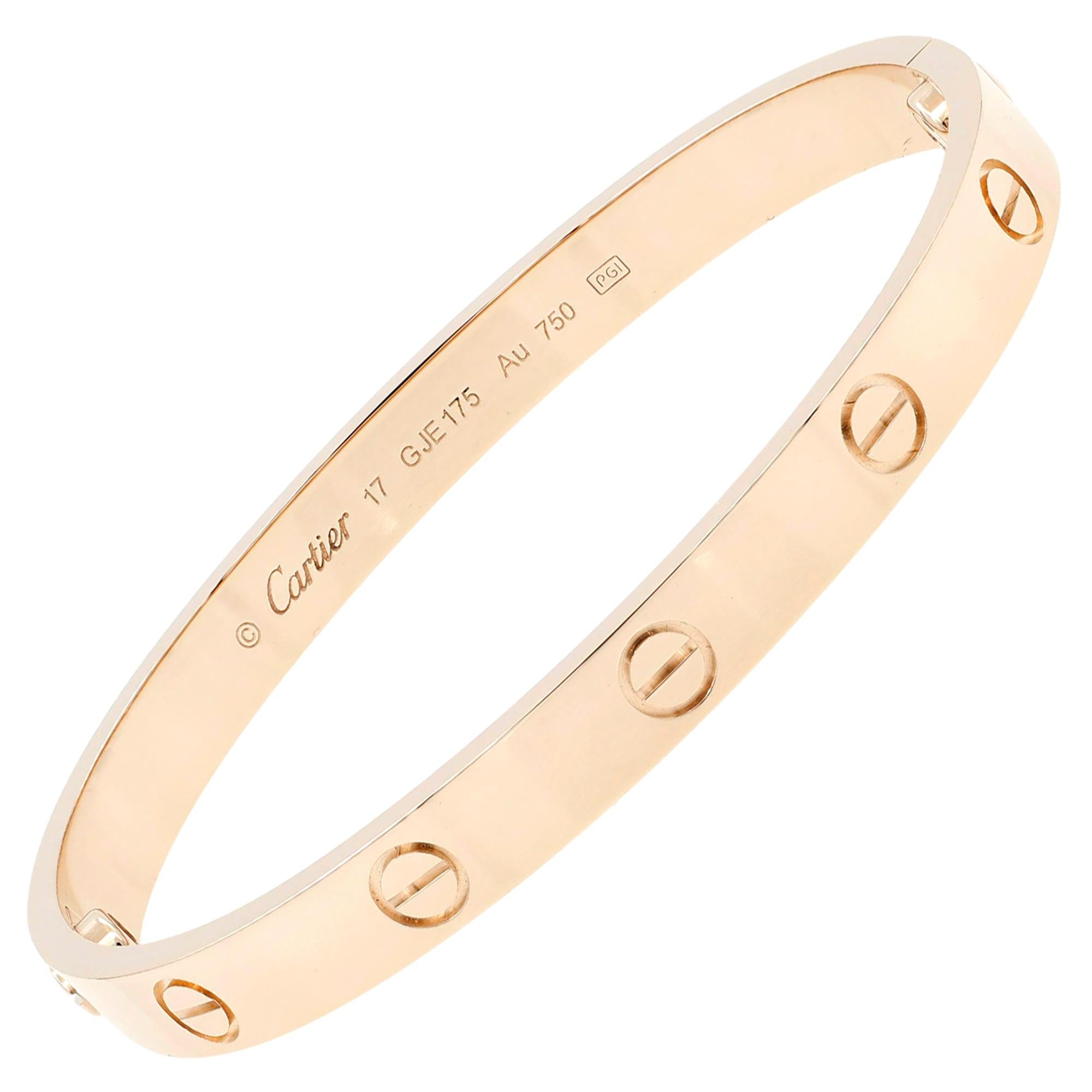 Cartier Love 18 Karat Rose Gold Bangle Bracelet