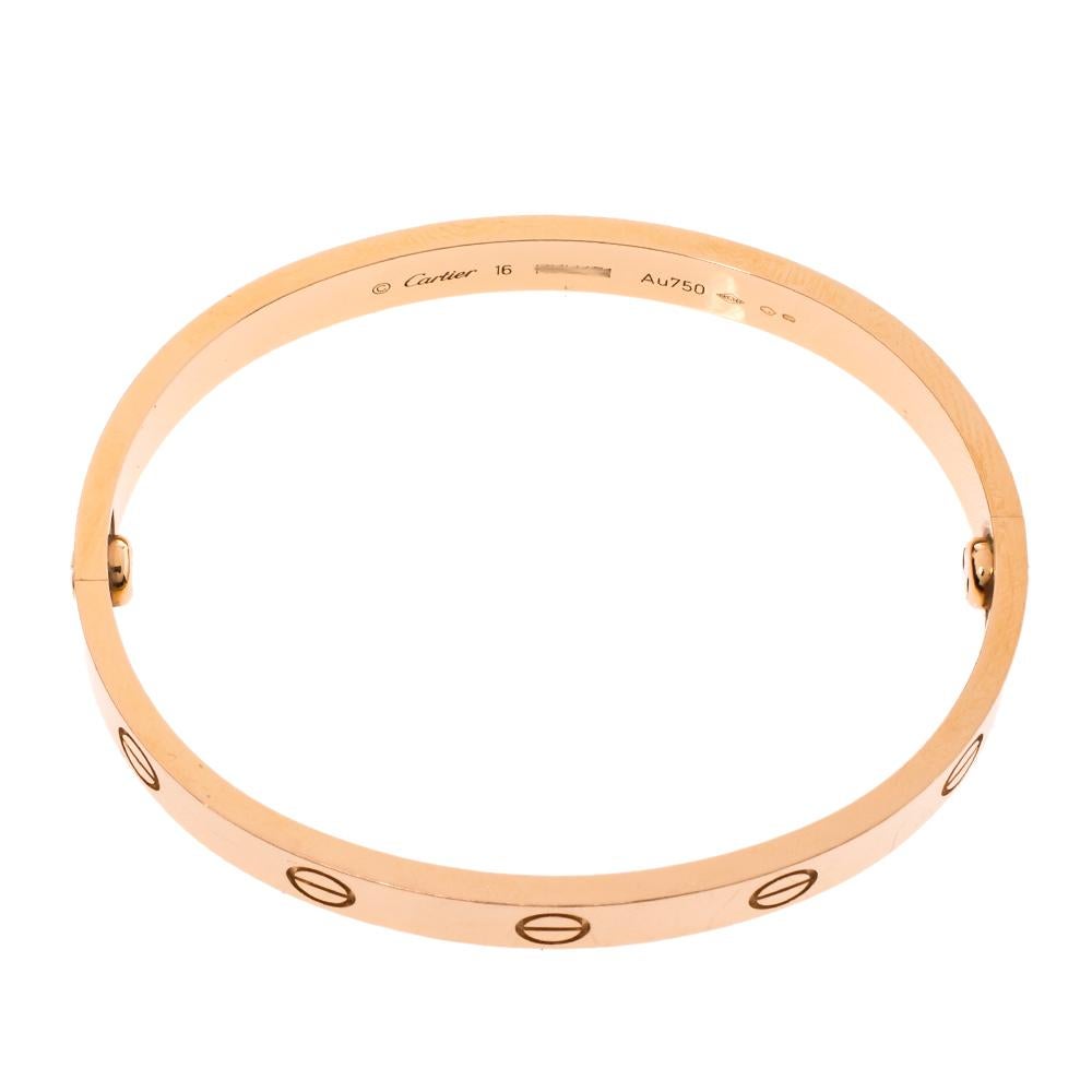Women's Cartier LOVE 18K Rose Gold Bracelet 16