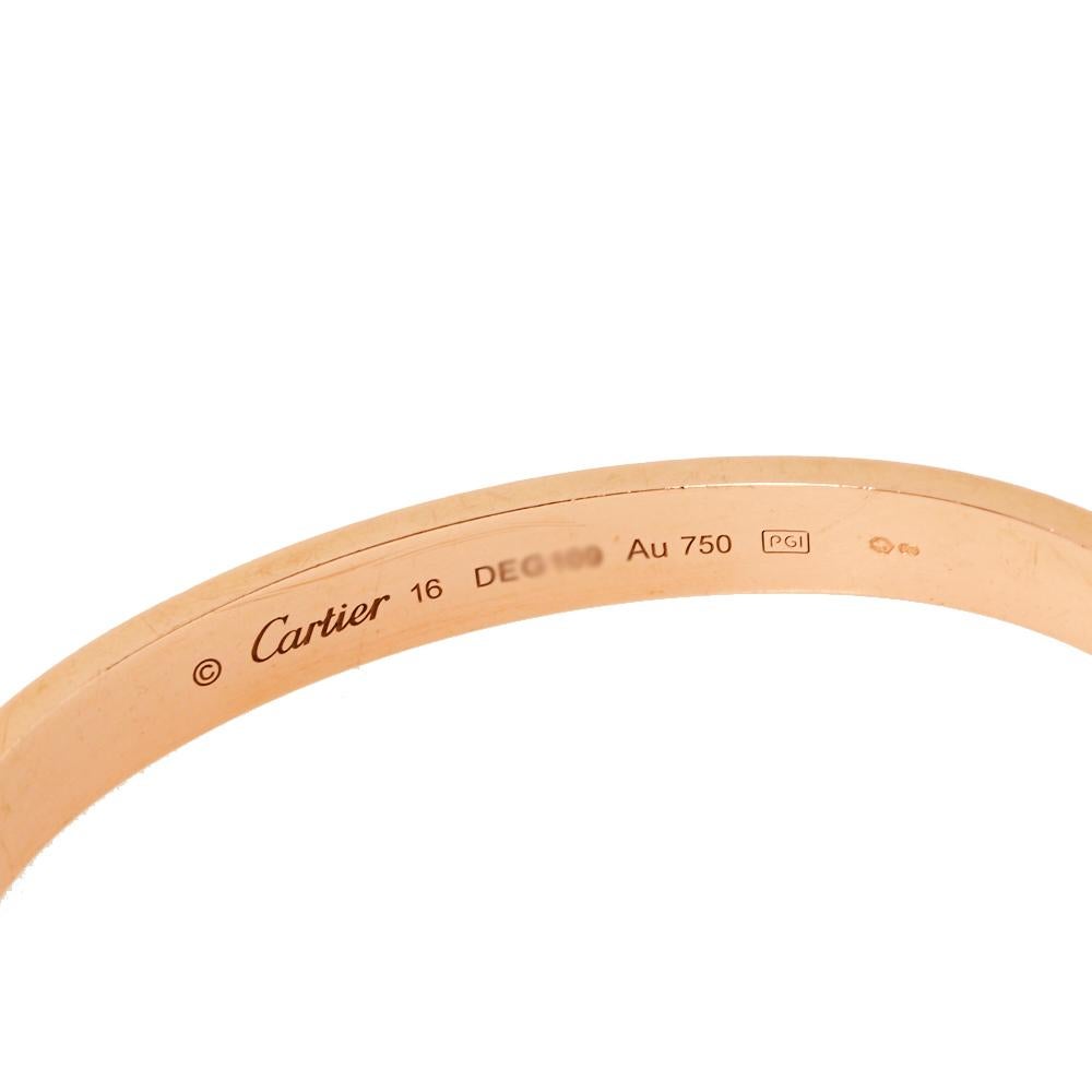 Contemporary Cartier Love 18K Rose Gold Bracelet 16