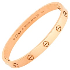 Cartier Love 18K Rose Gold Bracelet 16 at 1stDibs | cartier 16 750, cartier  love 16, 750 19 cartier ol3688