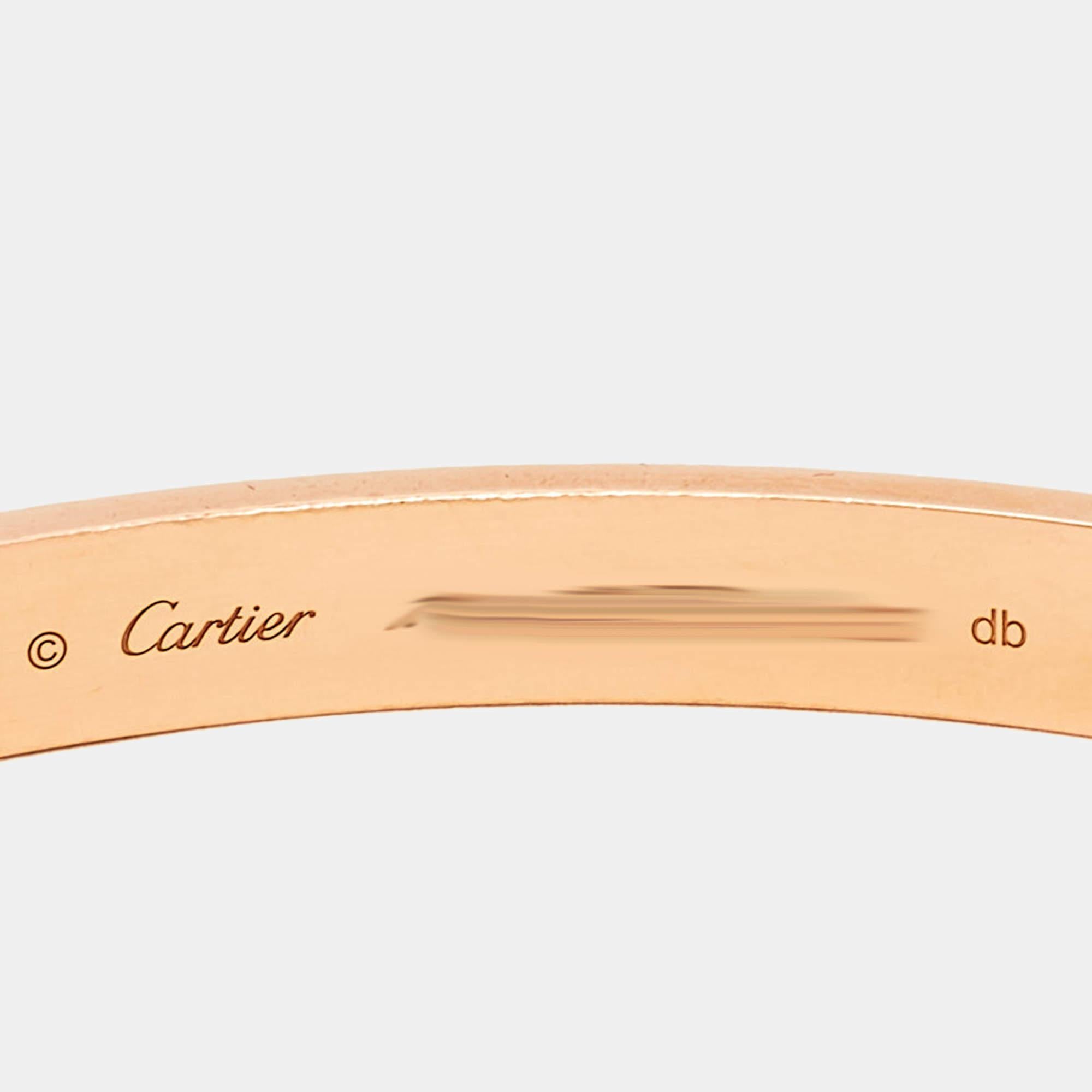 Contemporary Cartier Love 18k Rose Gold Bracelet 18