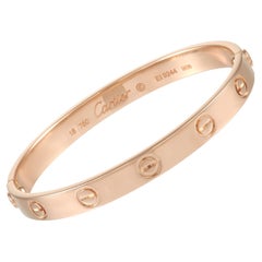 Cartier Love 18 Karat Rose Gold Diamond and Sapphire Bracelet with ...