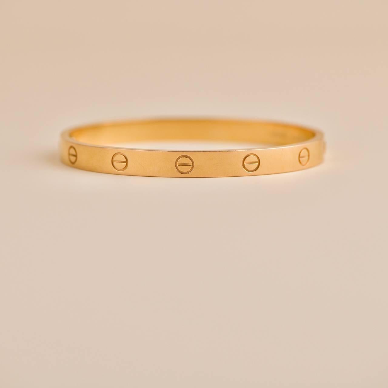 Women's or Men's Cartier Love 18k Rose Gold Bracelet Size 18