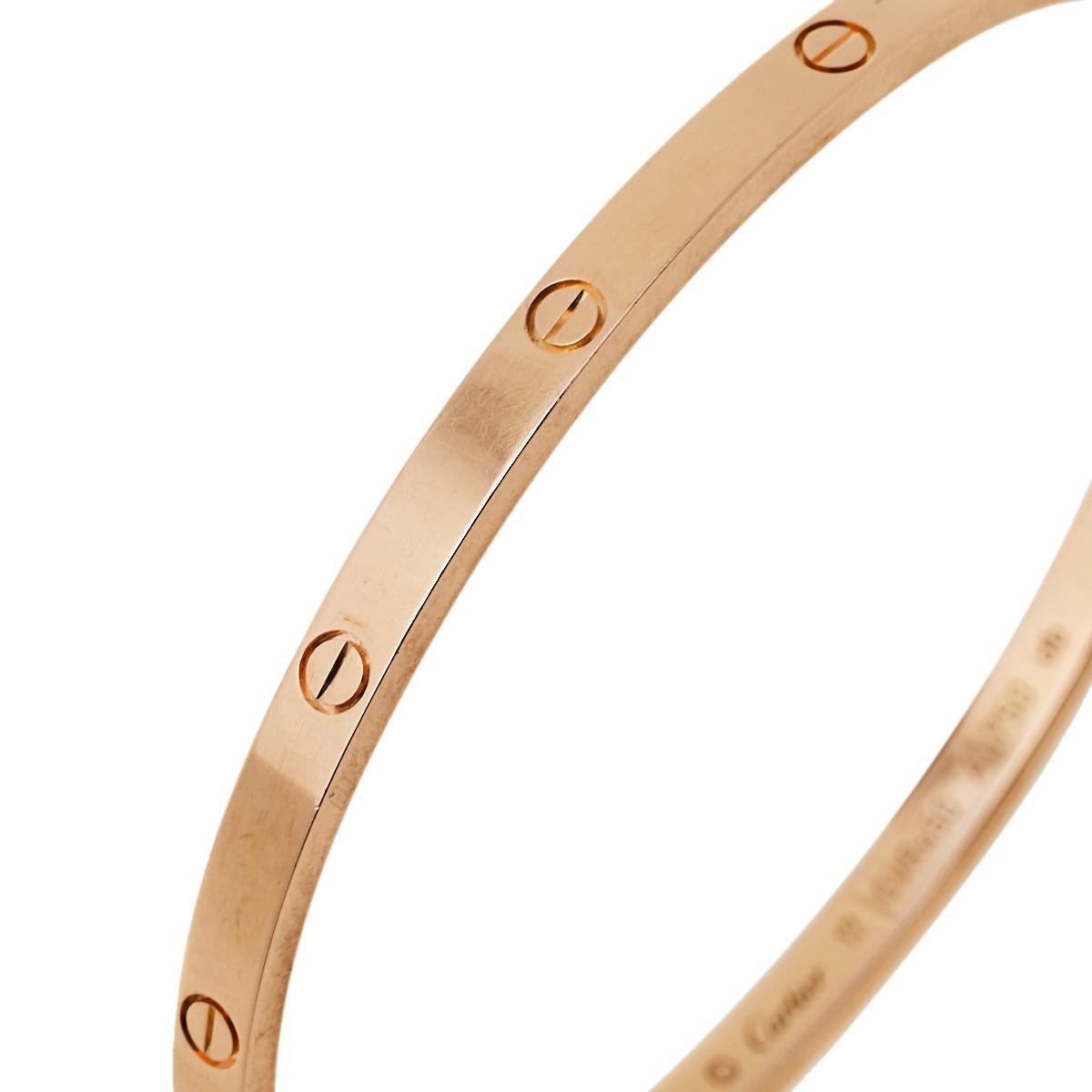 Women's Cartier Love 18K Rose Gold Bracelet SM 17