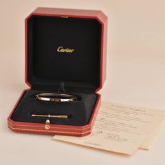 Cartier Love 18K Rose Gold Bracelet Small Model Size 17