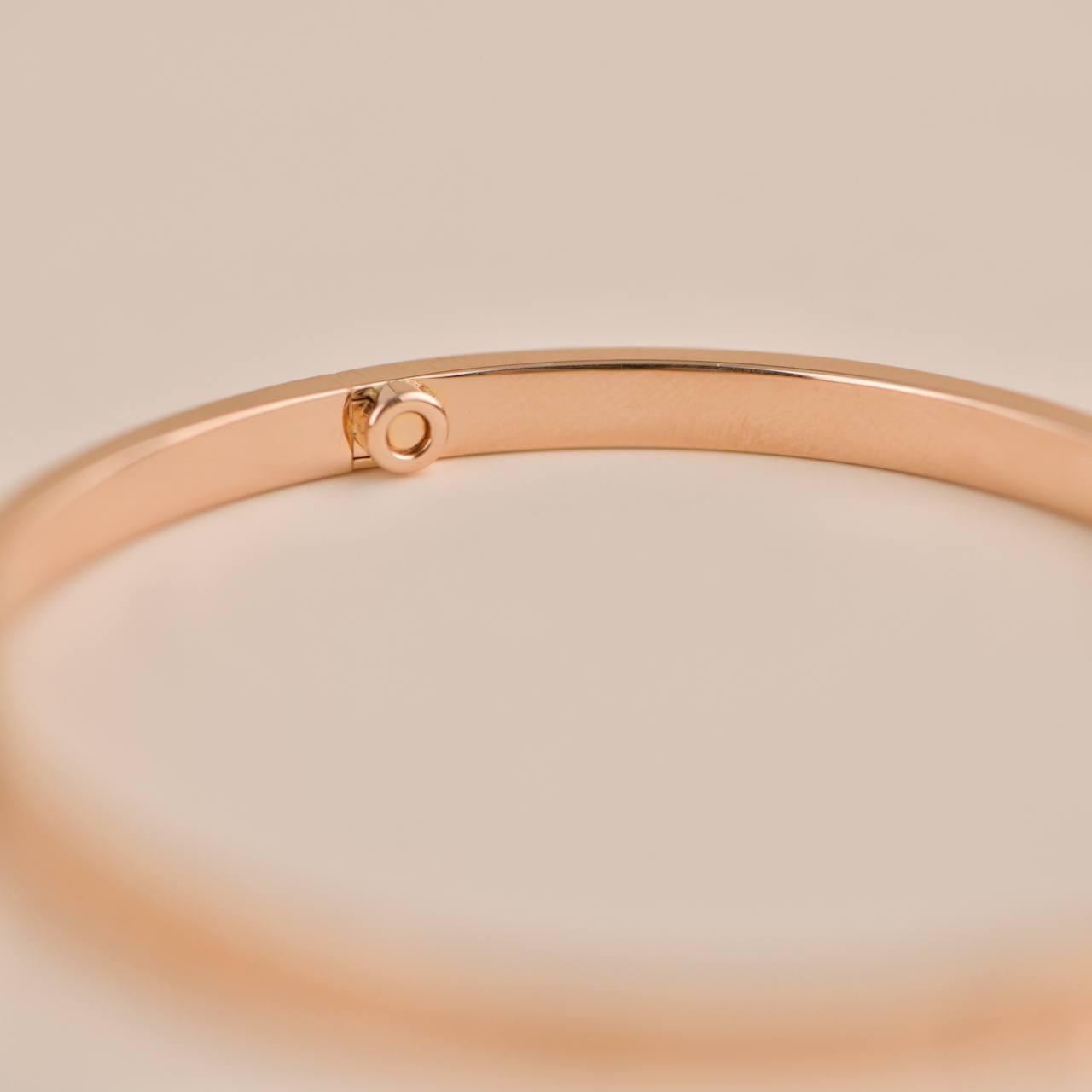 Cartier Love 18K Rose Gold Bracelet Small Model Size 17 For Sale 1