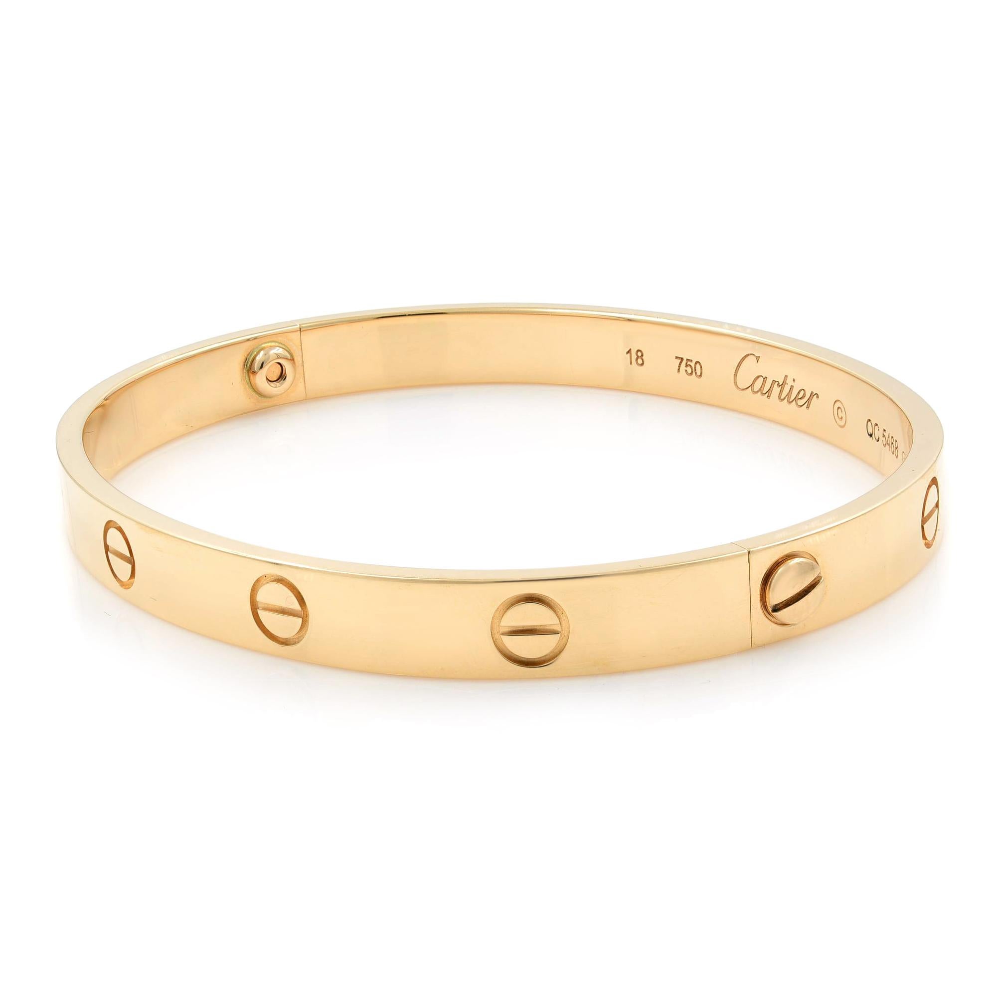 Cartier Love 18 Karat Rose Gold Bracelet