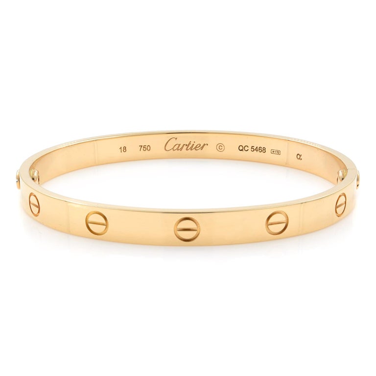 Cartier Love 18 Karat Rose Gold Bracelet at 1stDibs