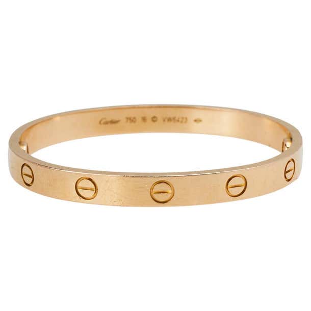 Cartier Love 18k Rose Gold Cuff Bracelet 16 For Sale at 1stDibs ...