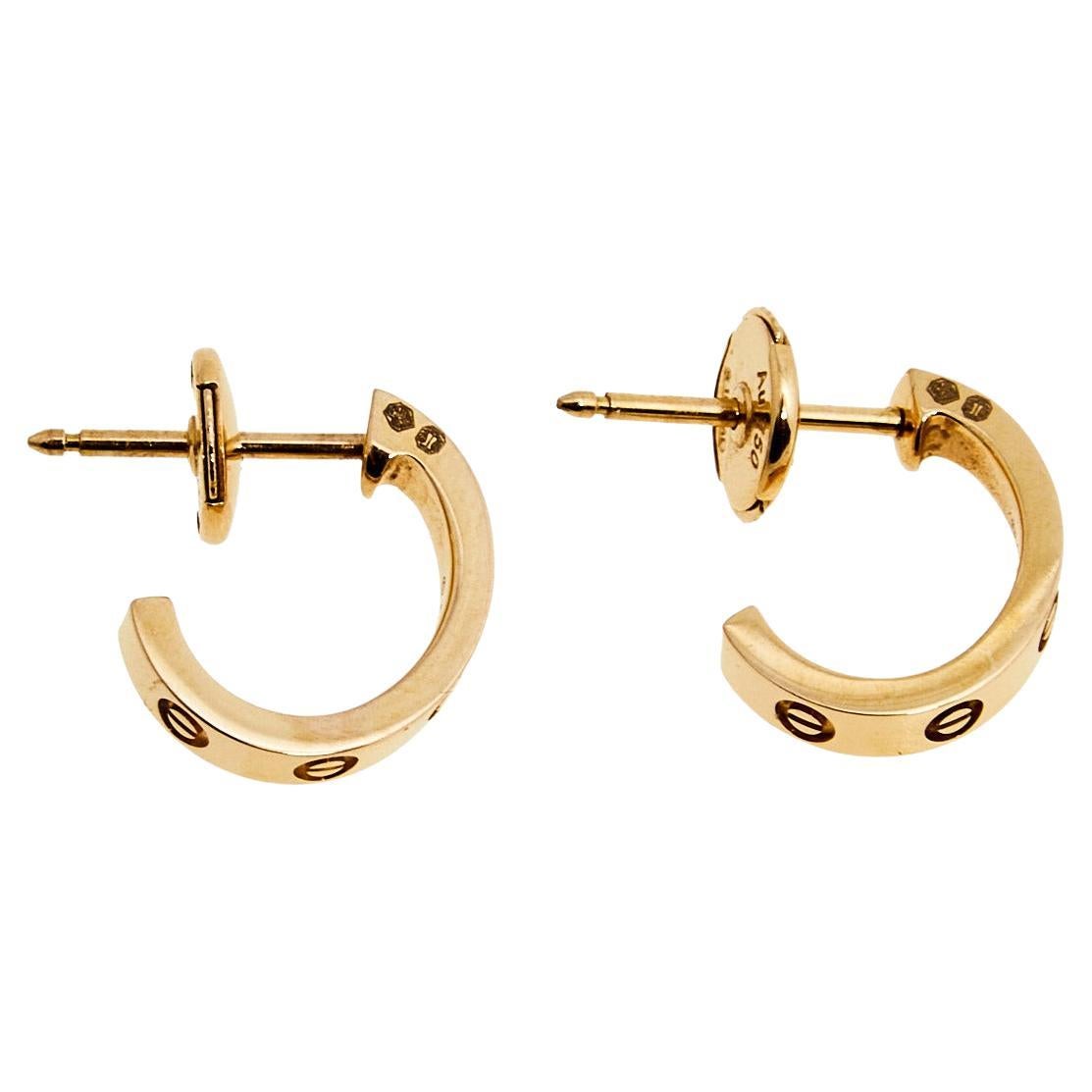 Cartier Love 18K Rose Gold Hoop Earrings at 1stDibs