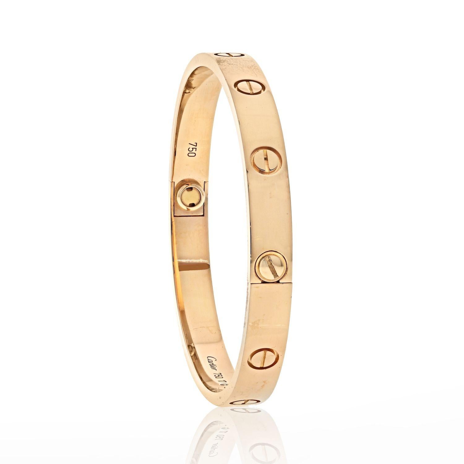 Cartier Love 18K Rose Gold Love Bracelet In Excellent Condition In New York, NY