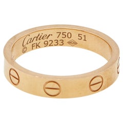 Cartier Love 18K Rose Gold Narrow Wedding Band Ring 51