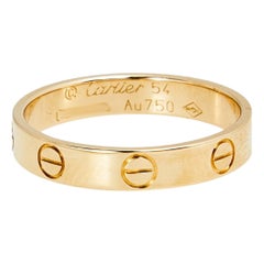 Cartier Love 18k Rose Gold Narrow Wedding Band Ring Size 54