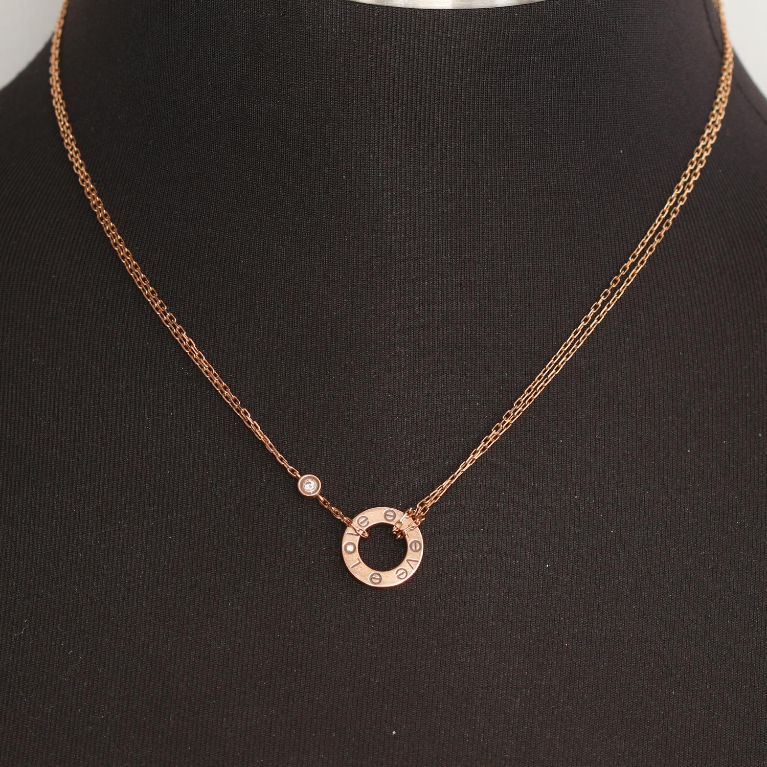 Women's Cartier LOVE 18 Karat Rose Gold Necklace
