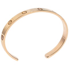 Cartier Love 18K Rose Gold Open Cuff Bracelet 19