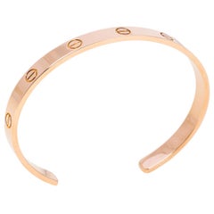 Cartier Love 18K Rose Gold Open Cuff Bracelet 19