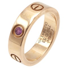 Cartier Love 18K Rose Gold Pink Sapphire Ring