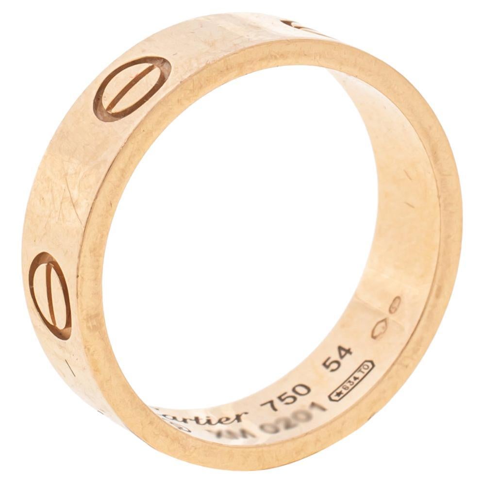 Cartier Love 18K Rose Gold Ring 54 For Sale at 1stDibs | cartier ring 750 54,  cartier 750 54 ring, cartier love ring 54