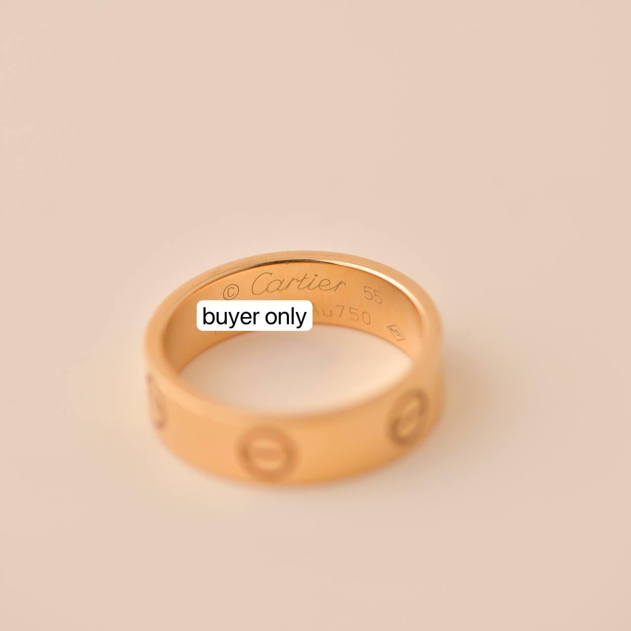 Anillo Cartier Love Oro Rosa 18K Talla 55 en venta 3