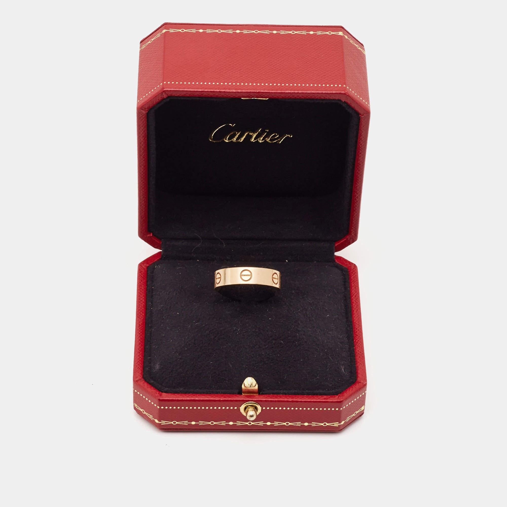 Cartier Love 18 Karat Roségold Ring Größe 59 im Angebot 4