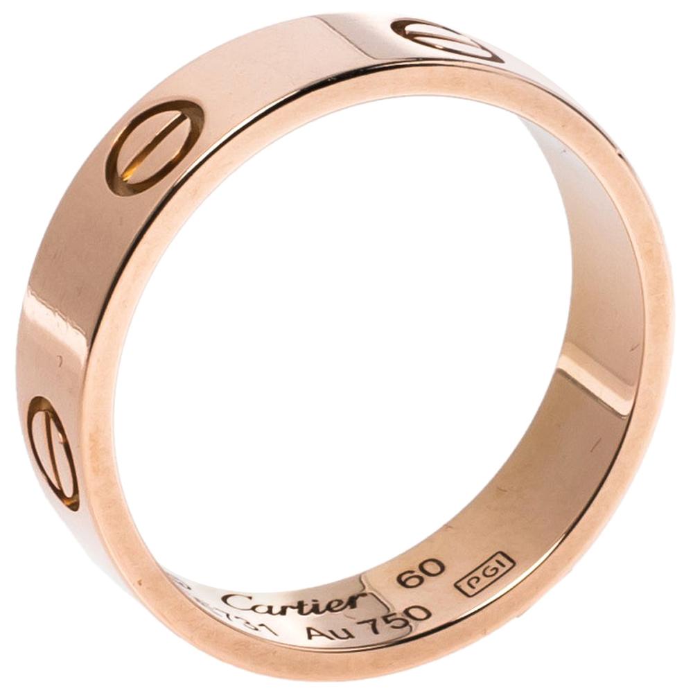 Cartier LOVE 18K Rose Gold Ring Size 60 