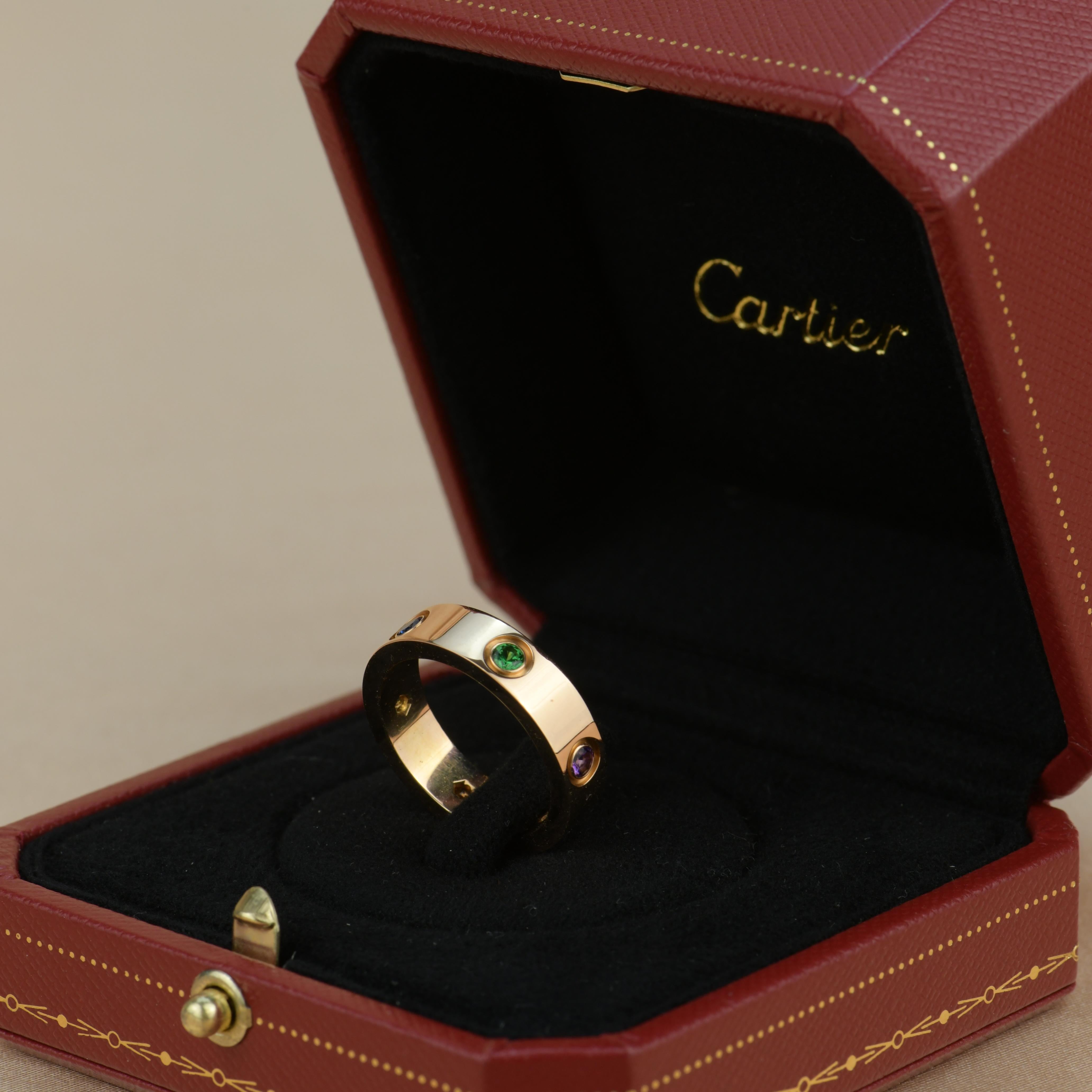 cartier love ring multi stone