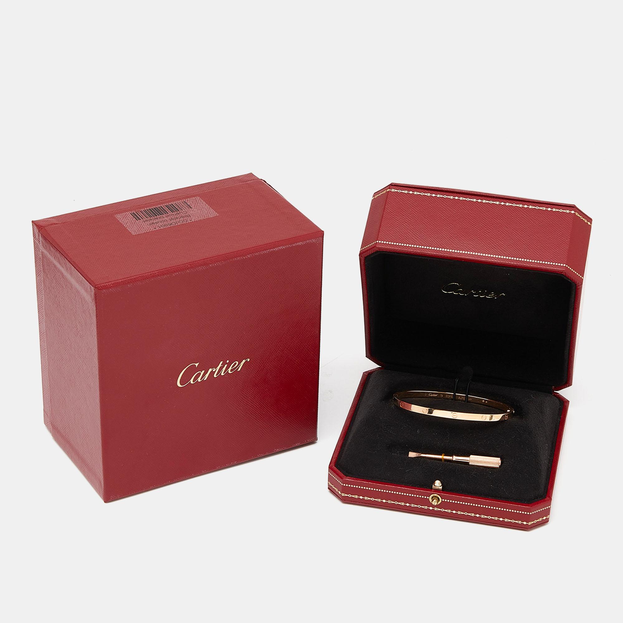 Cartier Love 18k Rose Gold Small Model Bracelet 19 3