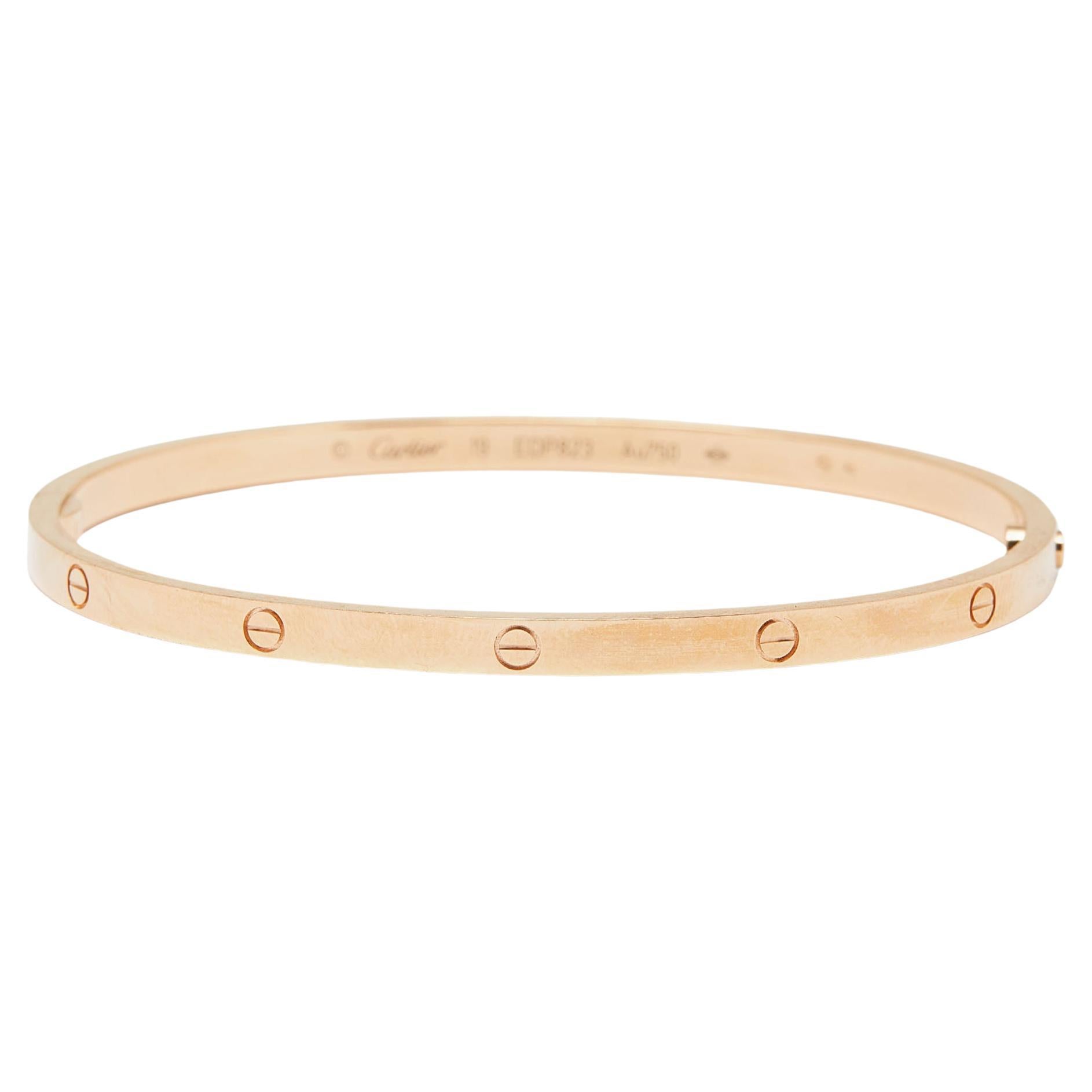 Cartier Love 18k Rose Gold Small Model Bracelet 19