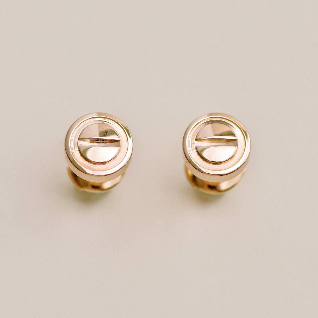 Orecchini Cartier Love in oro rosa 18K in vendita 1
