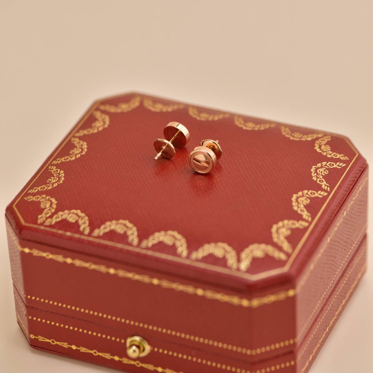 Orecchini Cartier Love in oro rosa 18K in vendita 2