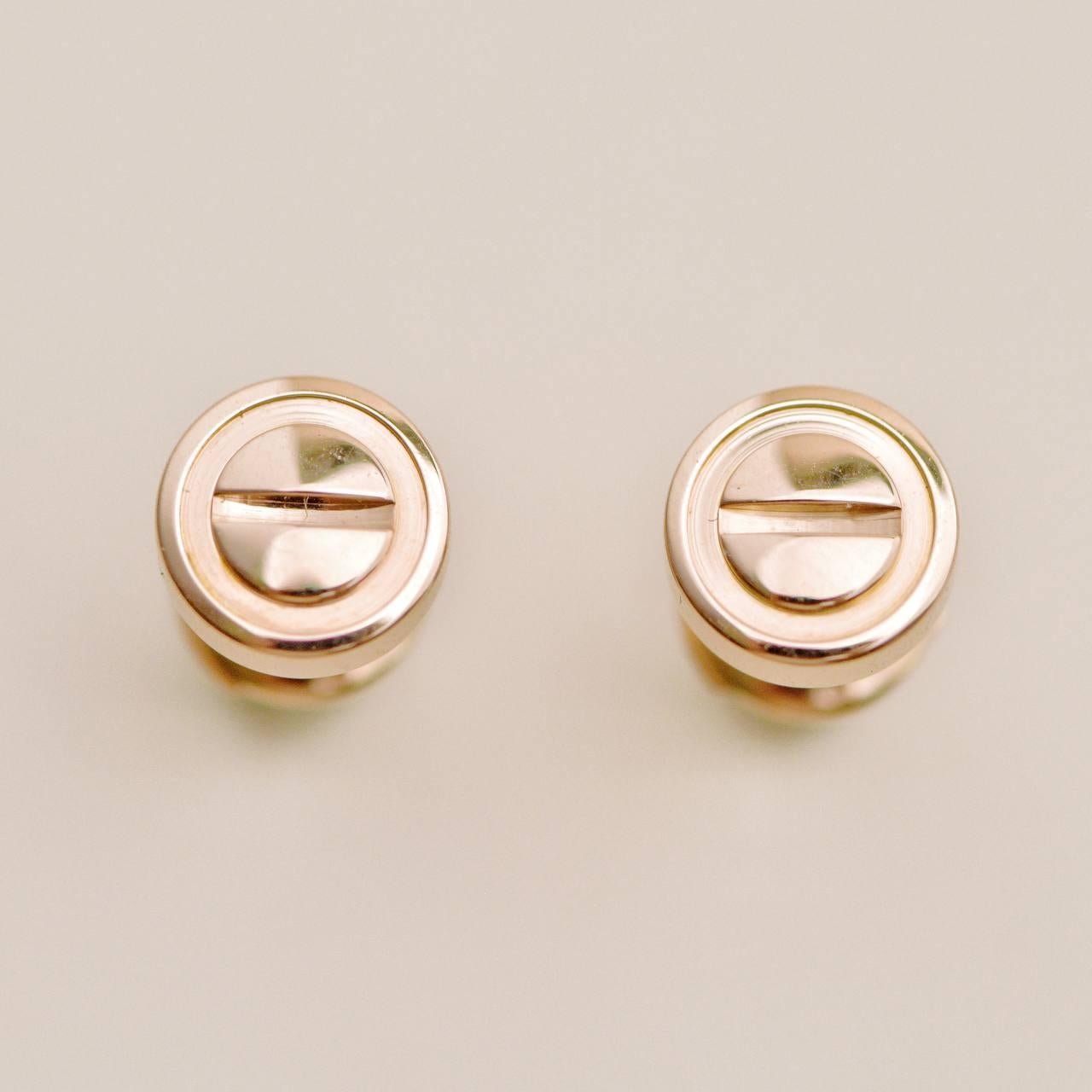 Orecchini Cartier Love in oro rosa 18K in vendita 3