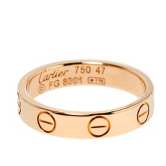 Cartier Love 18K Rose Gold Wedding Band Ring Size 47