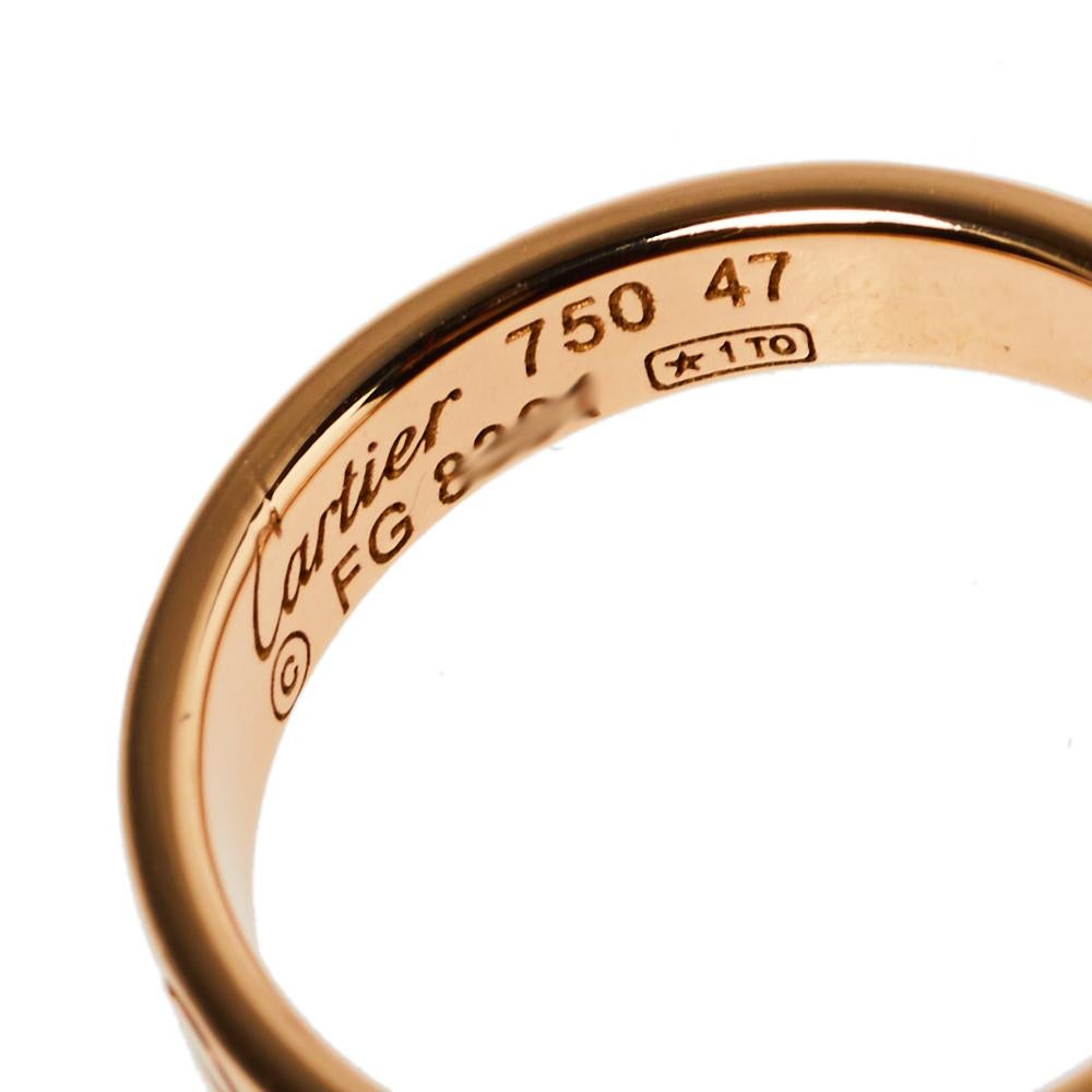 Contemporary Cartier Love 18K Rose Gold Wedding Band Ring Size 47