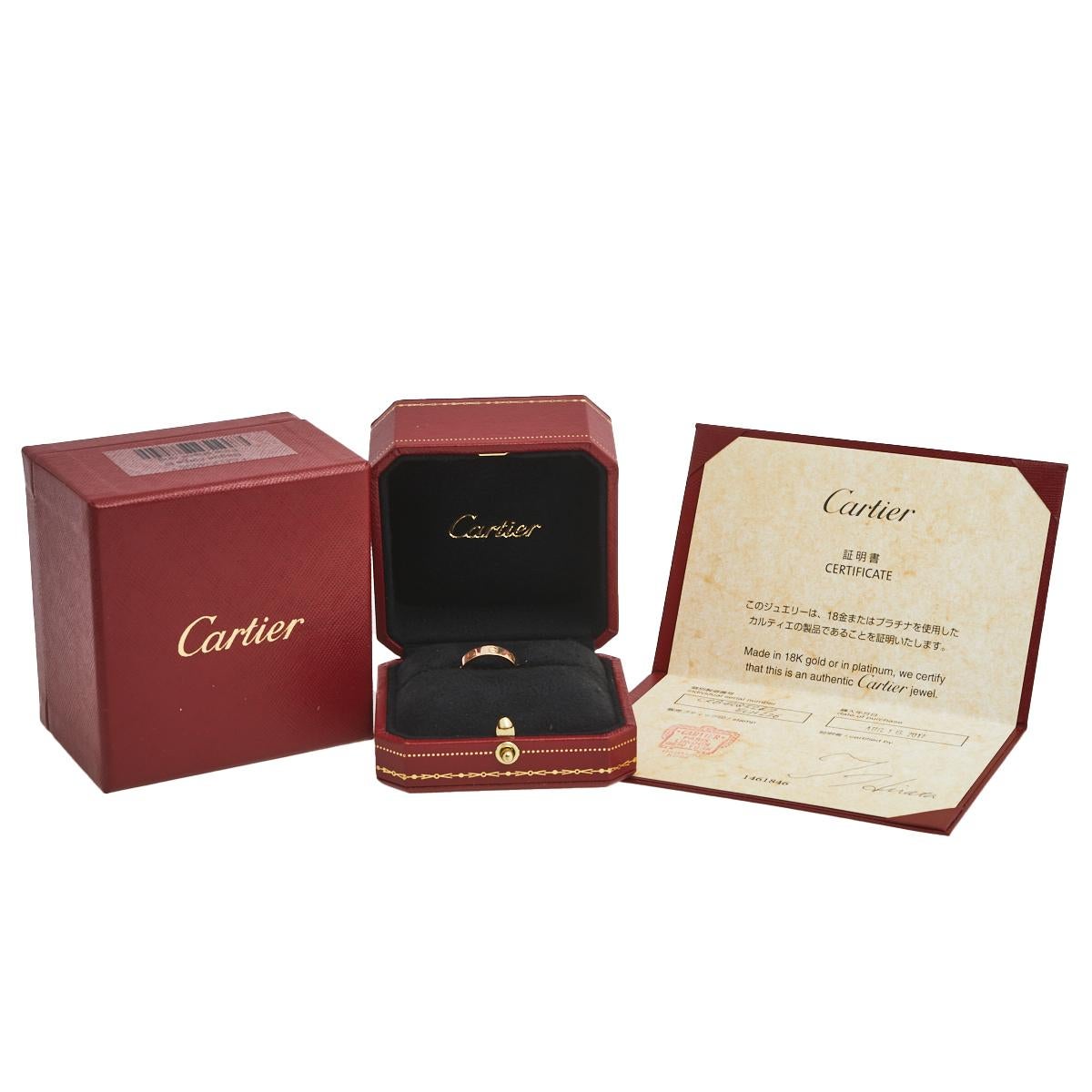 Women's Cartier Love 18K Rose Gold Wedding Band Ring Size 47