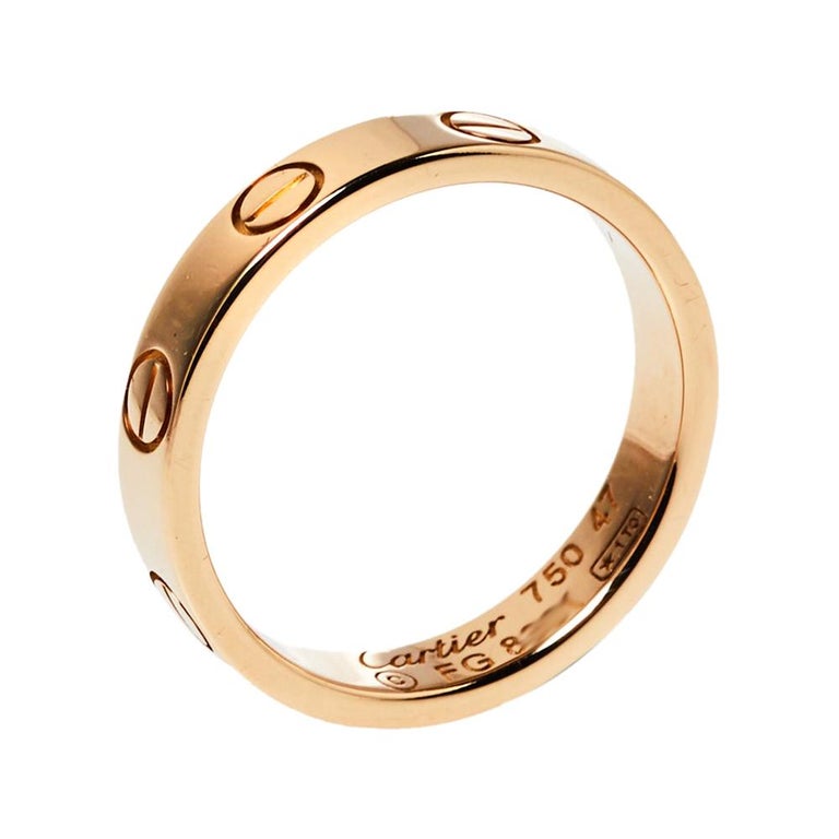 Cartier Love 18K Rose Gold Wedding Band Ring Size 47 at 1stDibs