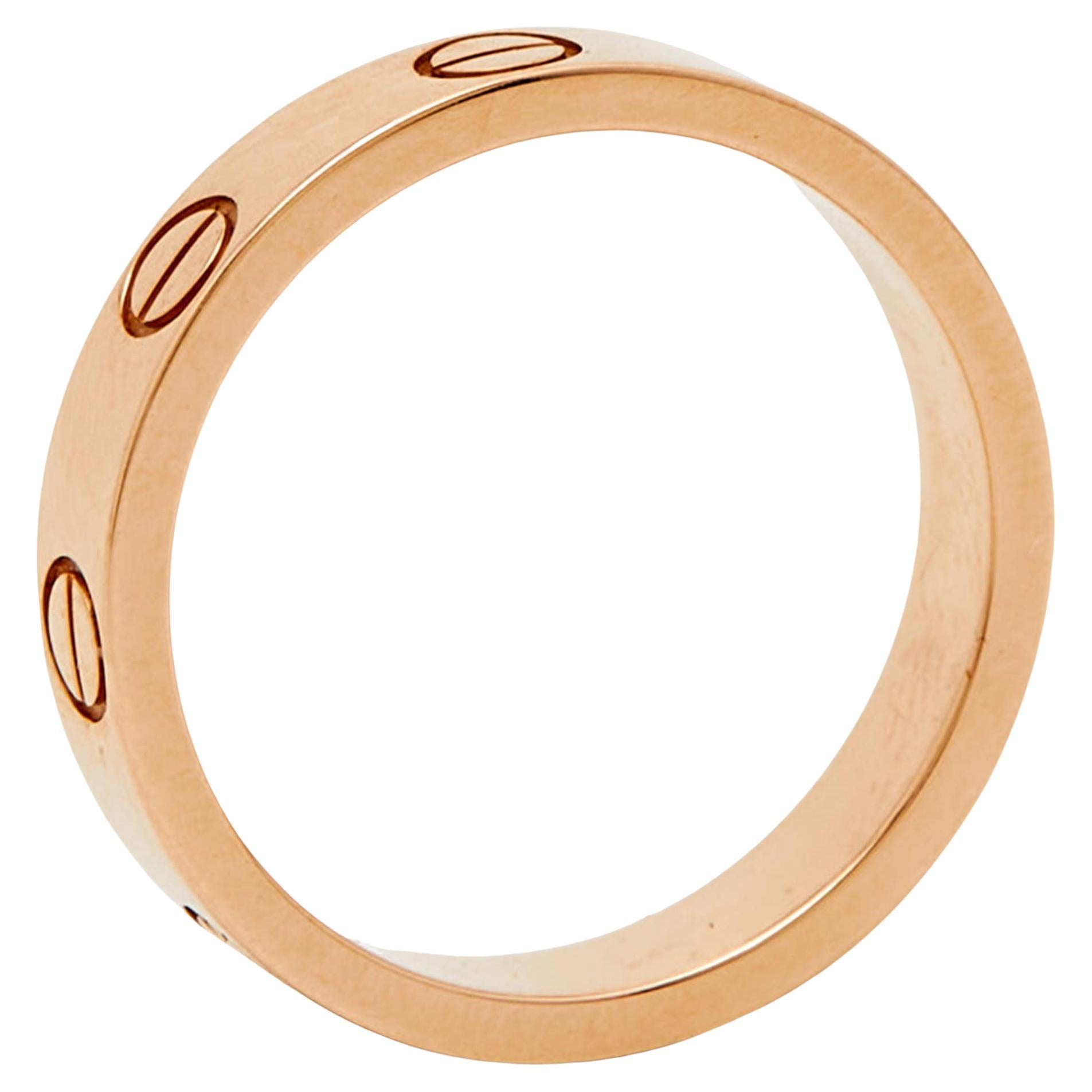 Cartier Love 18k Rose Gold Wedding Band Ring Size 47