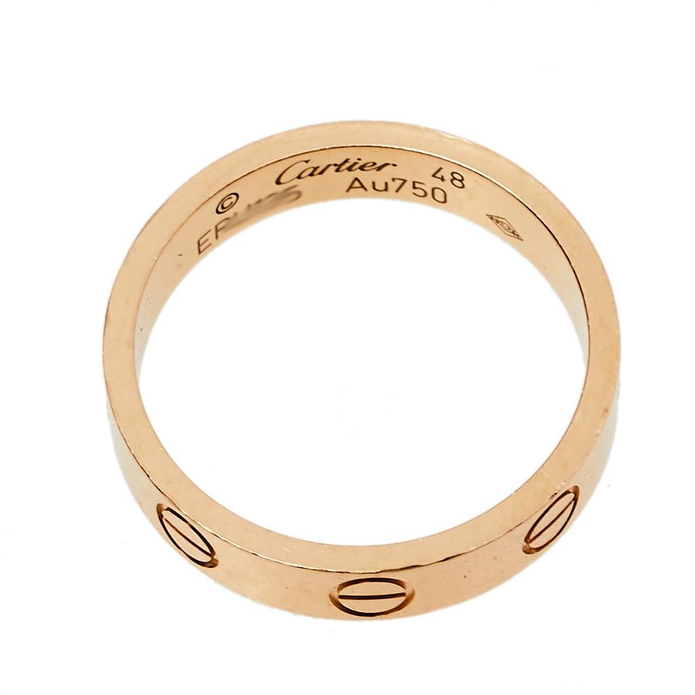 Women's Cartier Love 18K Rose Gold Wedding Band Ring Size 48