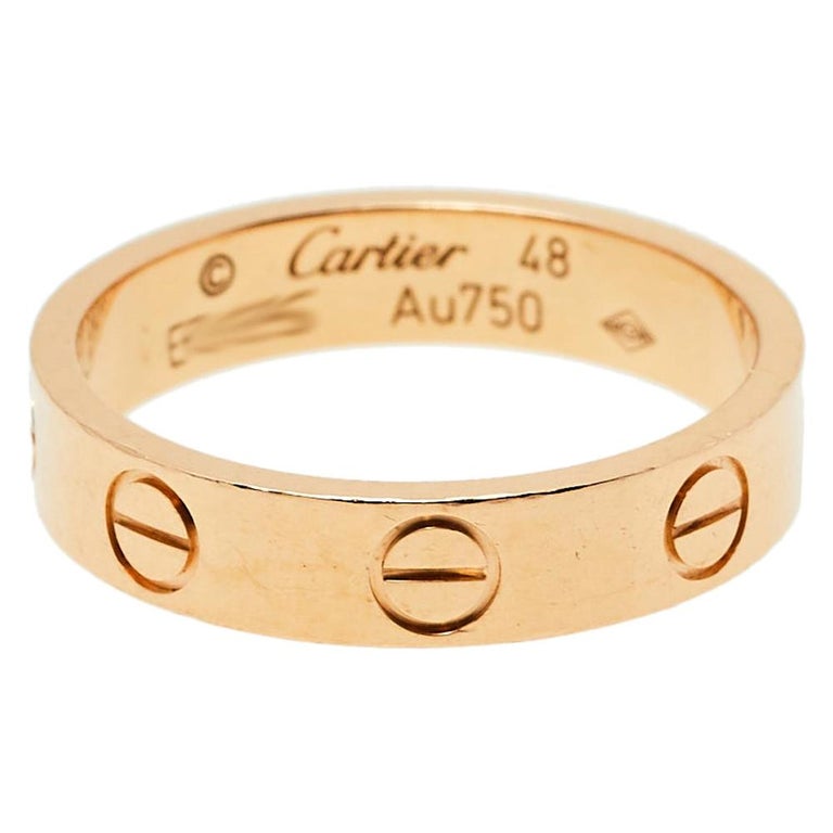 Cartier Love 18K Rose Gold Wedding Band Ring Size 48 at 1stDibs